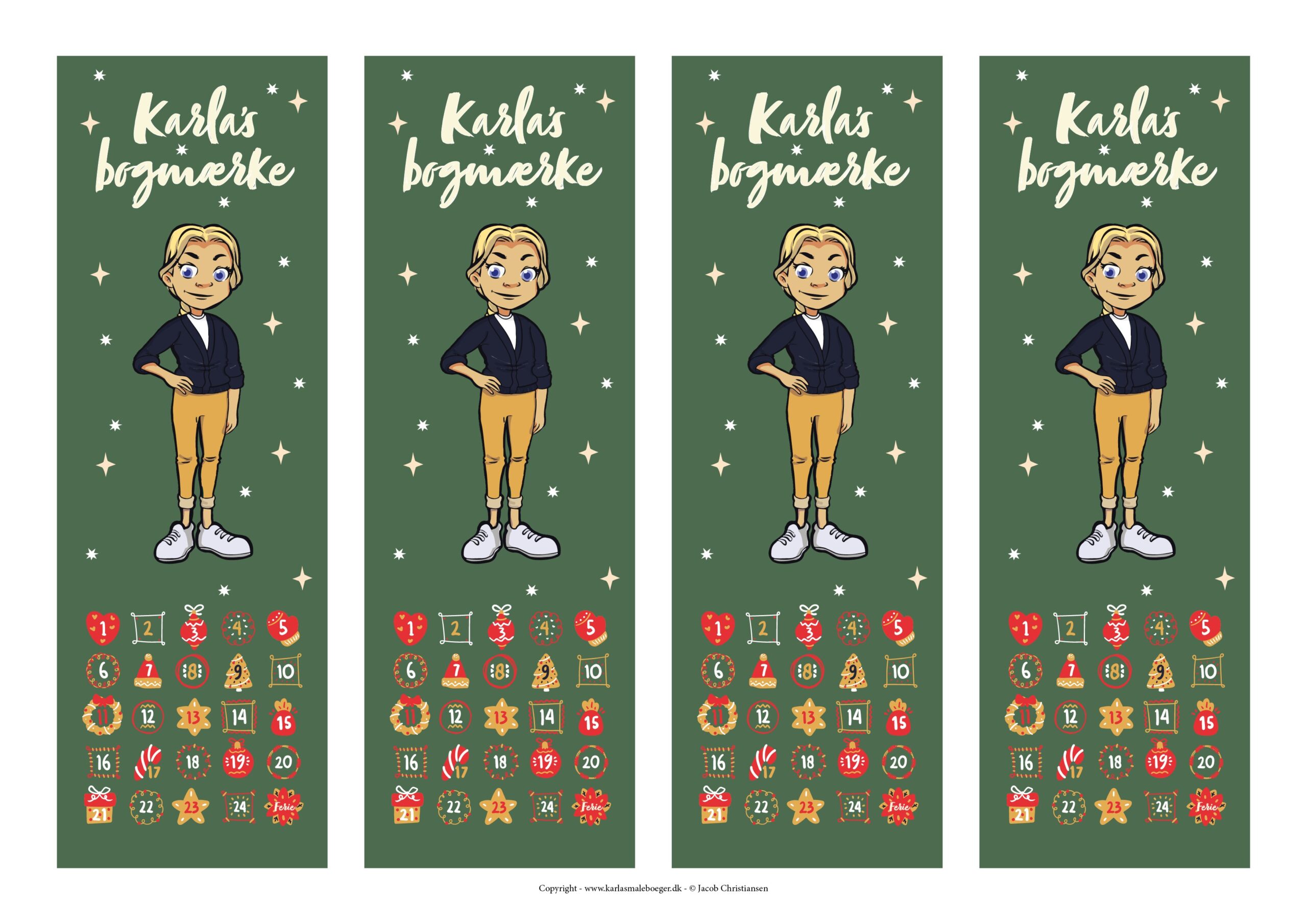 julepynt læs og lær jul bogmærke